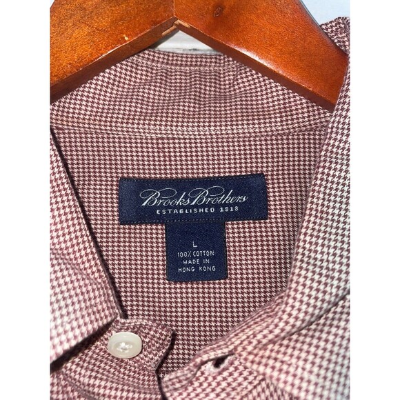 Brooks Brothers Shirt Mens Size XL Button Up Long Sleeve Red Knit Woven Cotton - Picture 4 of 12